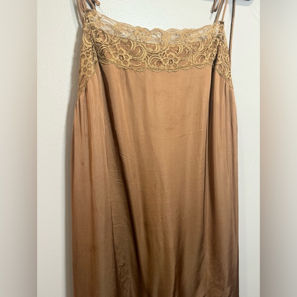 Aerie Shine Mini Dress in Bronze, Size L- NWT - Picture 2 of 8